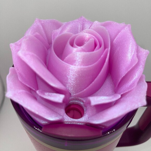 3D Rose Tumbler Topper that fit the new Barbie x Stanley 70s Superstar lids - Picture 5 of 9